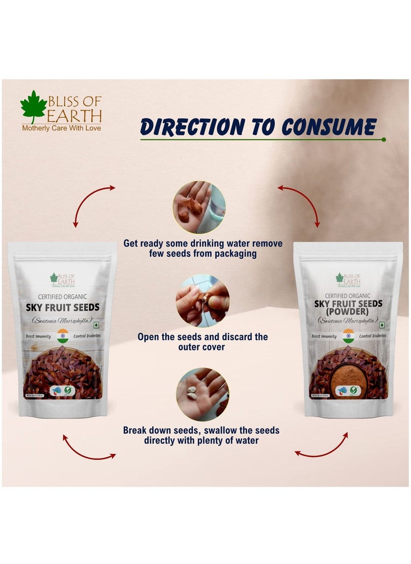 BLISS OF EARTH - Sky Fruit Seeds, Swietenia Macrophylla, Mahogany Seeds Kadwa Badam for Diabetes and Immunity 100GM - Image 1