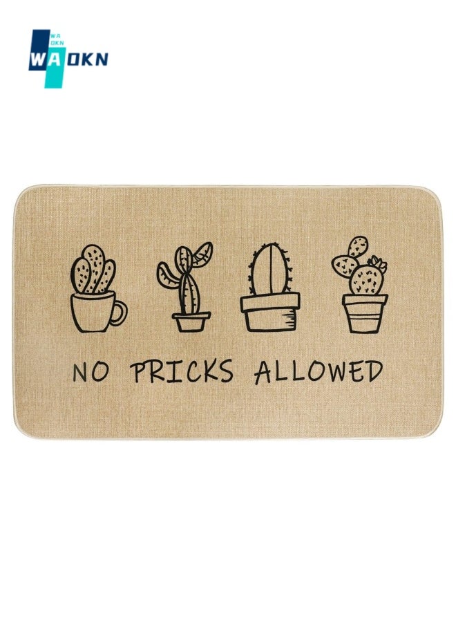 WAOKN Cactus Outdoor Diatom Mud Doormat, Non Slip Funny Welcome Doormat, Suitable for Indoor Outdoor Home Quick Drying Durable Entrance Porch Decoration 50cm x 80cm  - Image 1