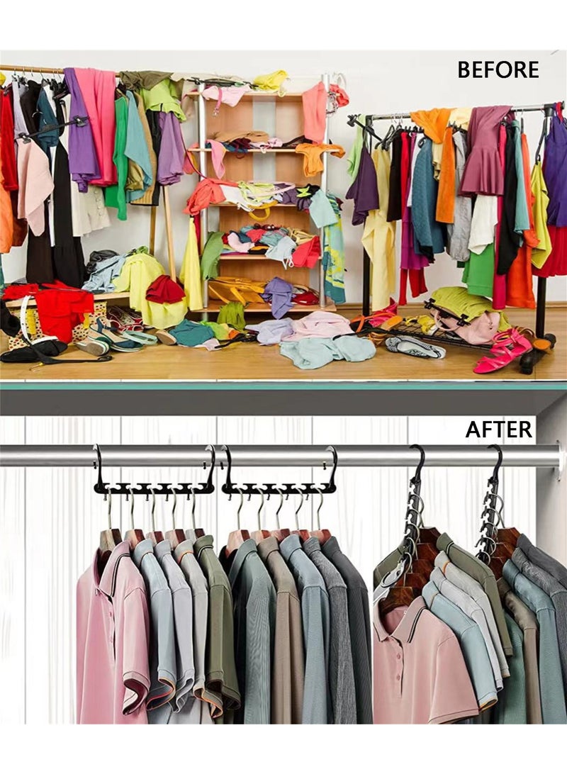 Space Saving Hangers Magic Cascading Clothes Hangers Plastic Closet Hanger Organizer, Set of 5 - Image 2