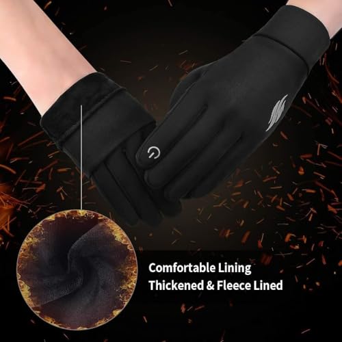 ZaySoo Full Finger Cycling Gloves for Men and Women - Touchscreen Enabled - Black - Image 3