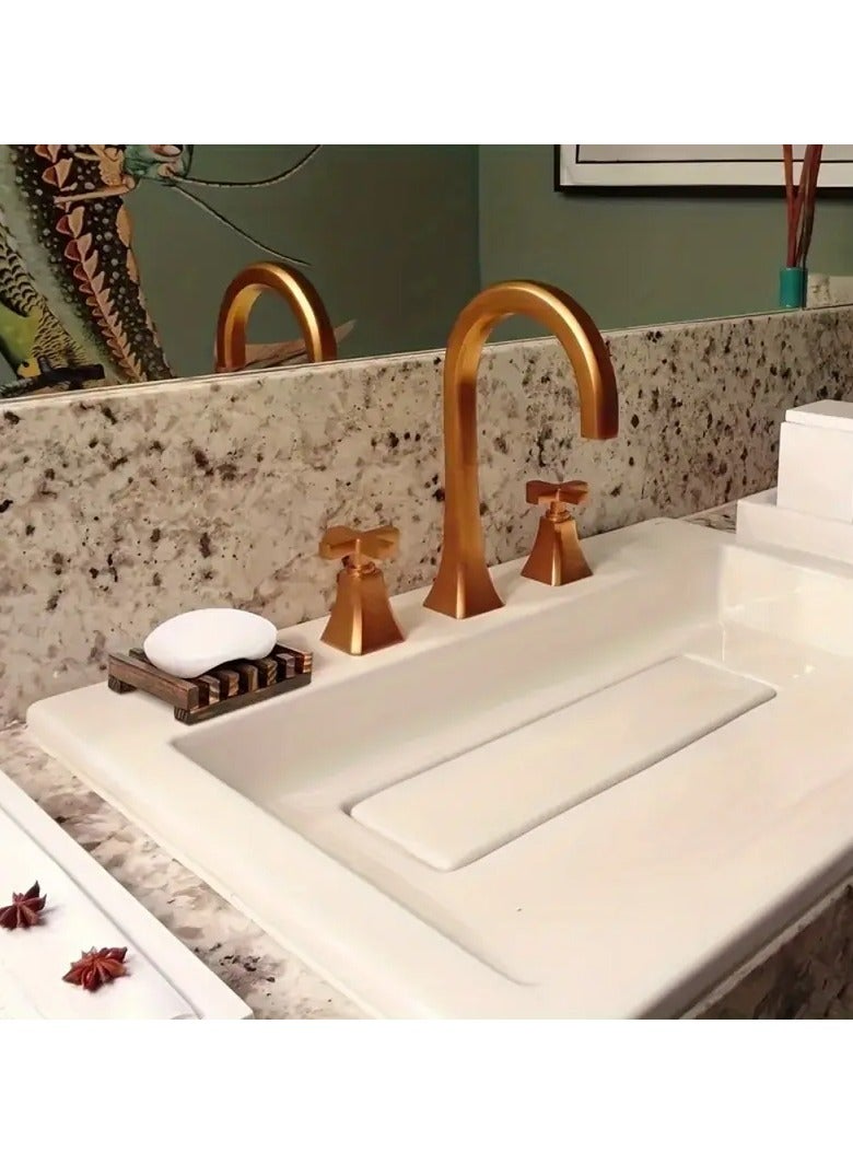 يوكانبي قطعتان من صحن الصابون الخشبي الأنيق بتصميم تصريف ذاتي - مثالي لديكور وتنظيم الحمام - Image 4