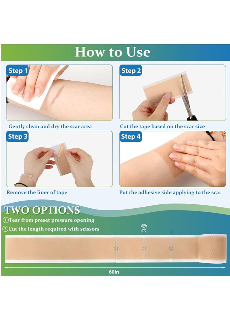 Generic Silicone Scar Sheets, Medical Grade Silicone Scar Tape, Reusable Removal Improve Strips for Surgical C-Section, Keloid, Tummy Tuck, Burn, Acne, Surgery  - Image 5