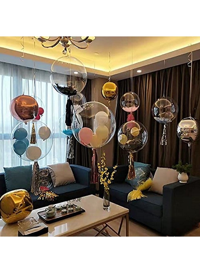 Efay Clear Balloons, 18" Pre Stretched 15 Packs Big Stuffing Crystal Clear Bubble Bobo Balloons For Air Or Helium Use - Image 2