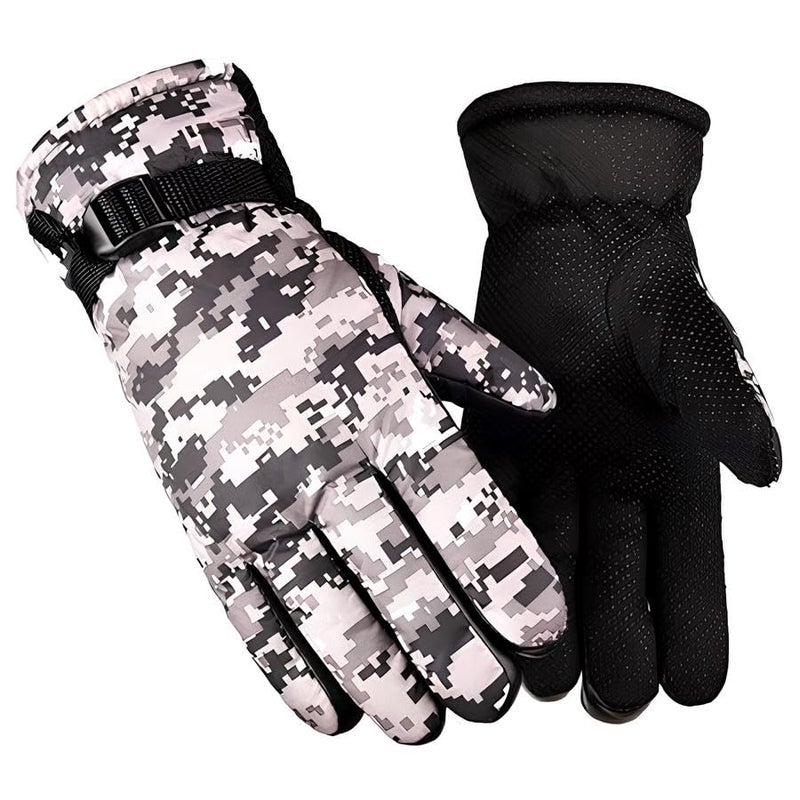 PulGos Set-1 Winter Thermal Camouflage Gloves for Men & Women | Windproof Warm Gloves for Riding, Cycling, Skiing & Outdoor Activities | Adjustable Strap, Comfort Fit & Cold-Weather Protection – Grey - Image 5