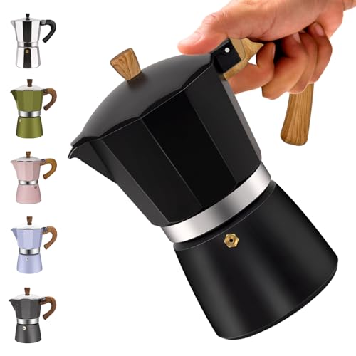 Vaolvpant 12 Cup Aluminum Moka Pot Classic Stovetop Espresso Coffee Maker 600ml 20oz Coffeemaker Percolator Mocha Pot Greca Coffee Maker Cafe Makers for Italian and Cuban Caf Brewing Black - Image 1
