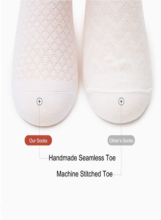 Looching Pack of 5 Mesh Thin Baby Girls Boys Cotton White Socks Toddler Kids No Show Ankle Socks 1-8T… (1-3 Y, Mesh White) - Image 5