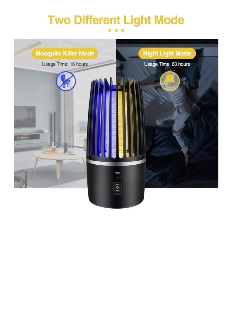 Excefore Electric Portable Mosquito Killer Lamp, 4000mAh USB Rechargeable with Night Light Electronic Fly Killer for Indoor Outdoor Garden - Image 3