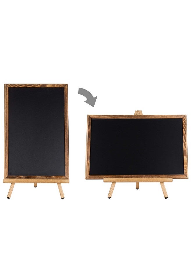 MyGift 18-Inch Burnt Wood Erasble Chalkboard Sign With A-Frame Easel Stand, Tabletop Menu Board, Wedding And Events Chalboard Signage - Image 2