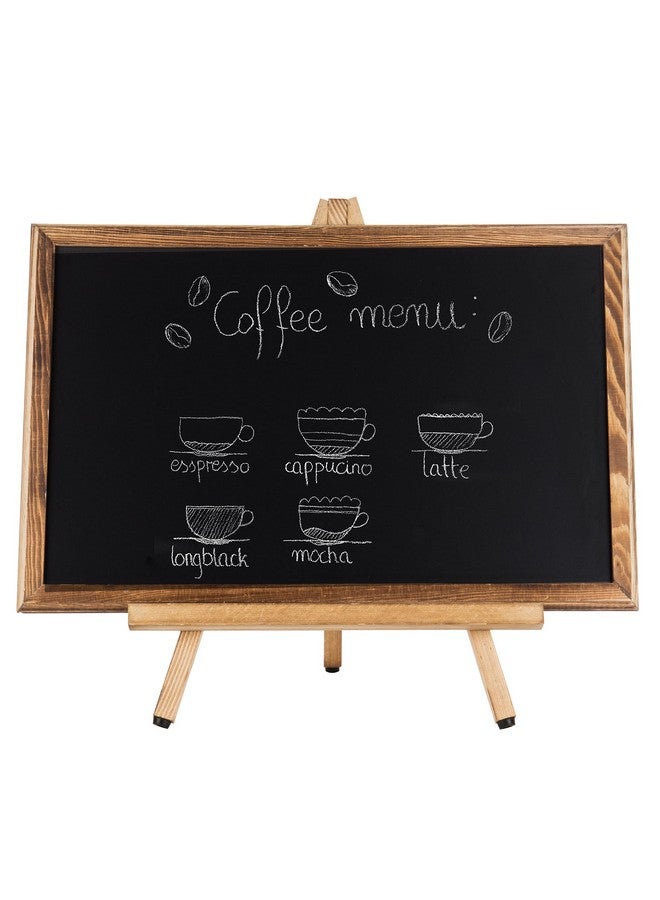 MyGift 18-Inch Burnt Wood Erasble Chalkboard Sign With A-Frame Easel Stand, Tabletop Menu Board, Wedding And Events Chalboard Signage - Image 1