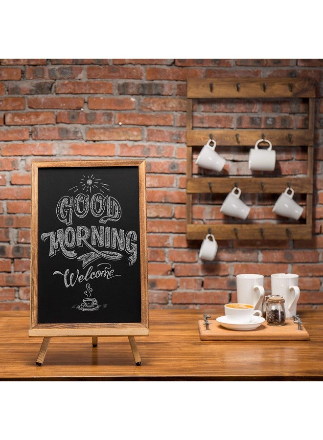 MyGift 18-Inch Burnt Wood Erasble Chalkboard Sign With A-Frame Easel Stand, Tabletop Menu Board, Wedding And Events Chalboard Signage - Image 3