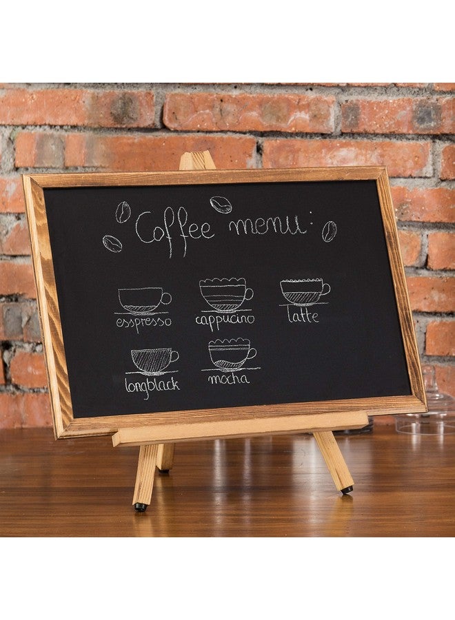 MyGift 18-Inch Burnt Wood Erasble Chalkboard Sign With A-Frame Easel Stand, Tabletop Menu Board, Wedding And Events Chalboard Signage - Image 4