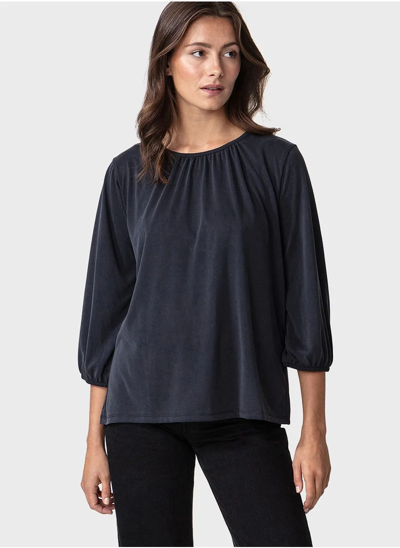 INDISKA Balloon Sleeve Crew Neck Top