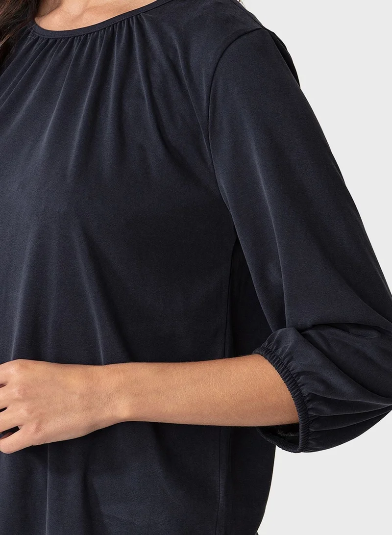 INDISKA  Balloon Sleeve Crew Neck Top for Women | Best Price UAE