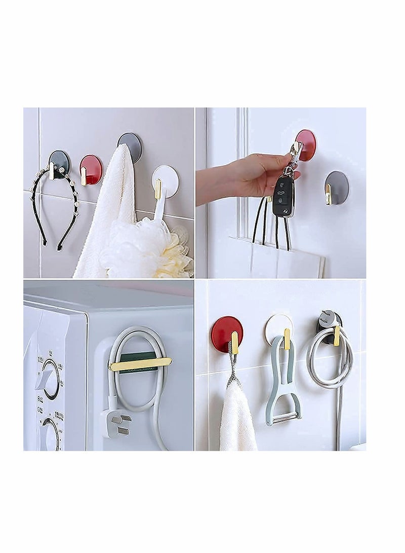 KASTWAVE KASTWAVE Decorative Wall Door Self Adhesive Hanger Hooks Heavy Duty for Hanging Coats Clothes Hat Keys Purse Kitchen Towels Hook Waterproof Shower Room Sticky Hooks for Bathroom Organizer (12 PCS)  - Image 5