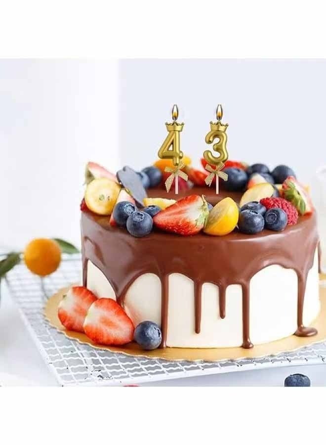 واي جيه شموع أرقام عيد الميلاد (0-9)، شموع كعكة كب كيك معدنية، تزيين كعكة عيد ميلاد سعيد، هدايا للنساء والرجال باللون الذهبي - Image 3