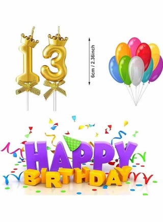 Number Birthday Candles(0-9),Metallic Cake Cupcake Candles,Happy Birthday Party Cake Topper Decoration Gifts for Women Men Gold - view 4