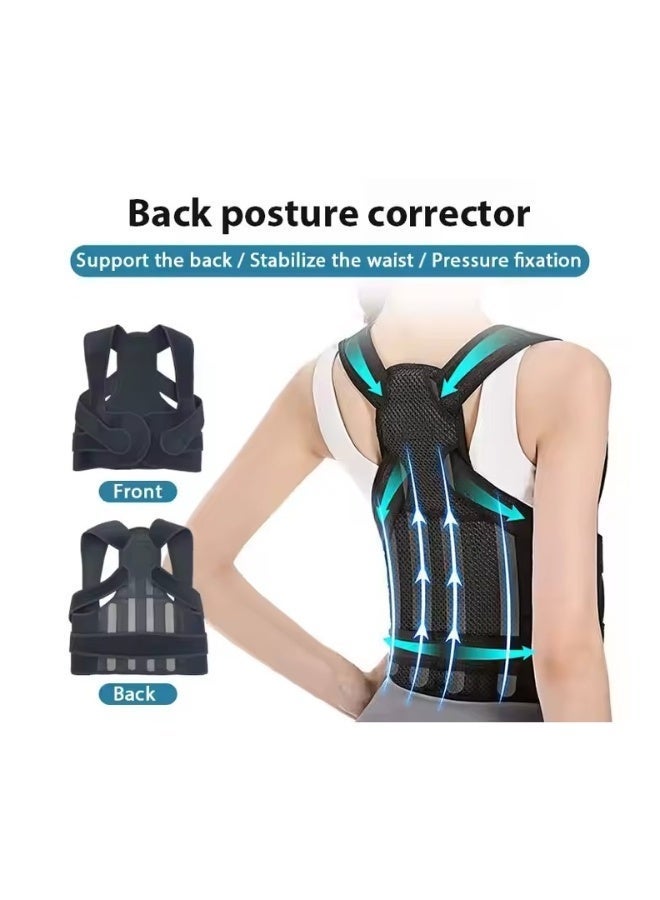 Royalbuckle Adjustable Back Support Brace Posture Support Belt Breathable Upper Back and Shoulder Support for Men and Women - Image 2