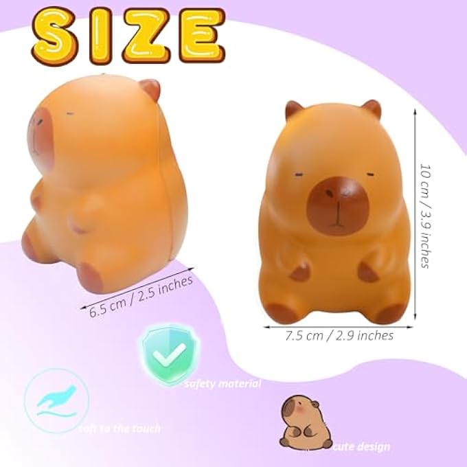 funnysquee Cute Water Hog Squishies Toy Birthday Gift for Kids,Kawaii Soft Animal Stress Relief Squishie Toy - Image 2