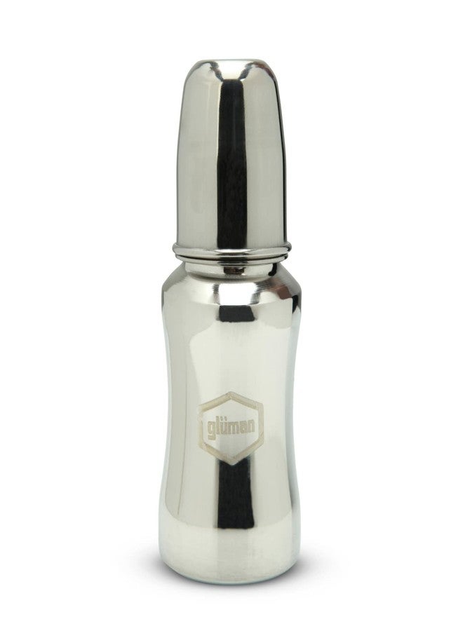 Gluman Grade 304 Stainless Steel Baby Feeding Bottle for Kids Steel Feeding Bottle for Milk and Baby Drinks Zero Percent Plastic No Leakage with Internal ML Marking (180 ML) - Image 1