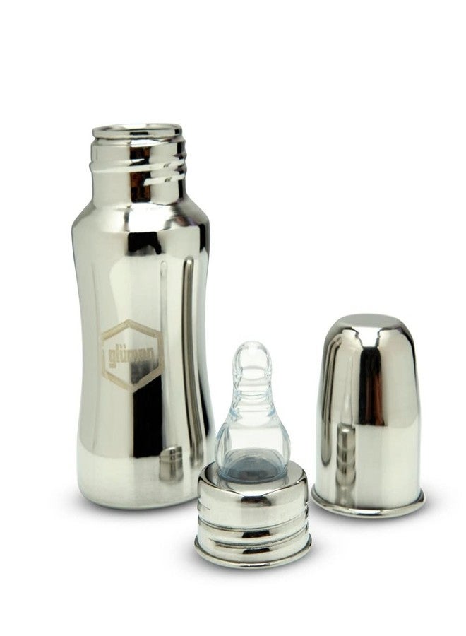 Gluman Grade 304 Stainless Steel Baby Feeding Bottle for Kids Steel Feeding Bottle for Milk and Baby Drinks Zero Percent Plastic No Leakage with Internal ML Marking (180 ML) - Image 4