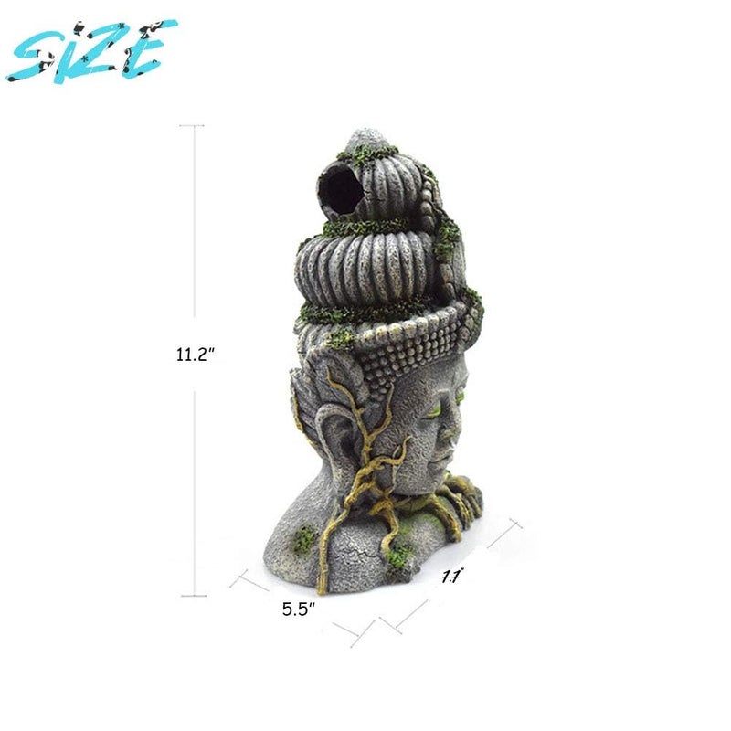 Mistletoe Natural Aquarium Buddha Statue Decoration for Cave for Large Fish Tank ONLY for Above 2ft Tank Decor - Image 2