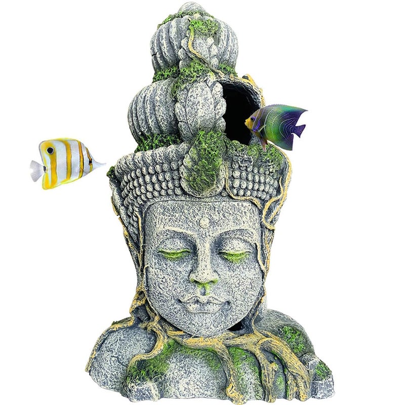 Mistletoe Natural Aquarium Buddha Statue Decoration for Cave for Large Fish Tank ONLY for Above 2ft Tank Decor - Image 1