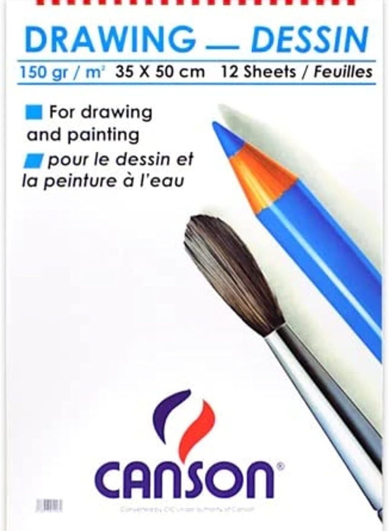 canson sktech 35*50 - 12 white sheets 150gm
