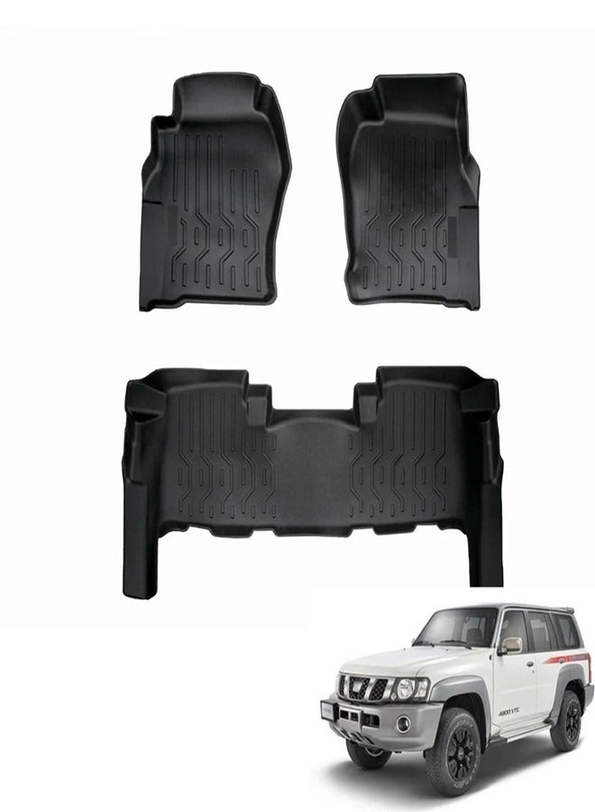 Generic 5D Floor Mats for Nissan Patrol Safari Y61. Tpe Floor Mats for Patrol Y61. Heavy Duty Mats. Set of 3. Black  - Image 1