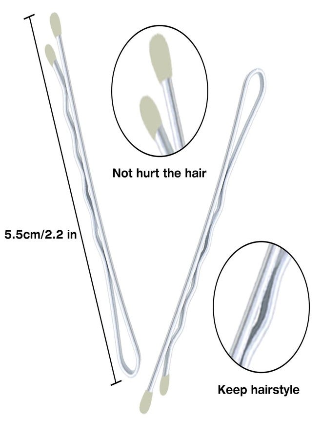 METLUCK Gray Bobby Pins, METLUCK 200Pcs Gray Hair Pins Waves Bobby Pins for White Grey Hair (2.2inch/5.5cm) - Image 2