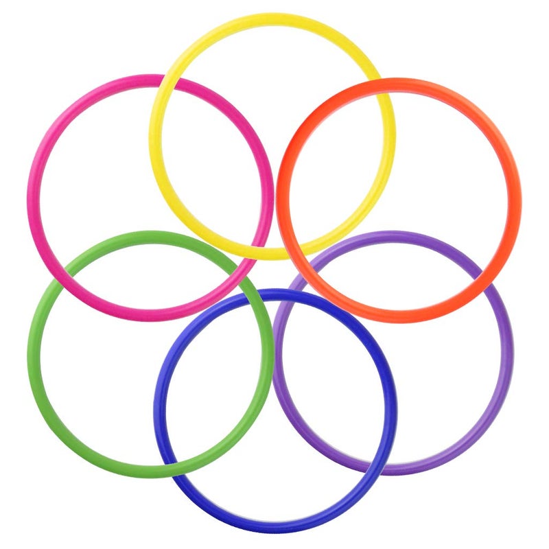 Topbuti 24 Pcs Multicolor Plastic Toss Rings Kids Ring Toss Game Carnival Rings for Speed and Agility Practice Games, Garden Backyard Outdoor Games, Bridal Shower Game, Game Booth - Image 4