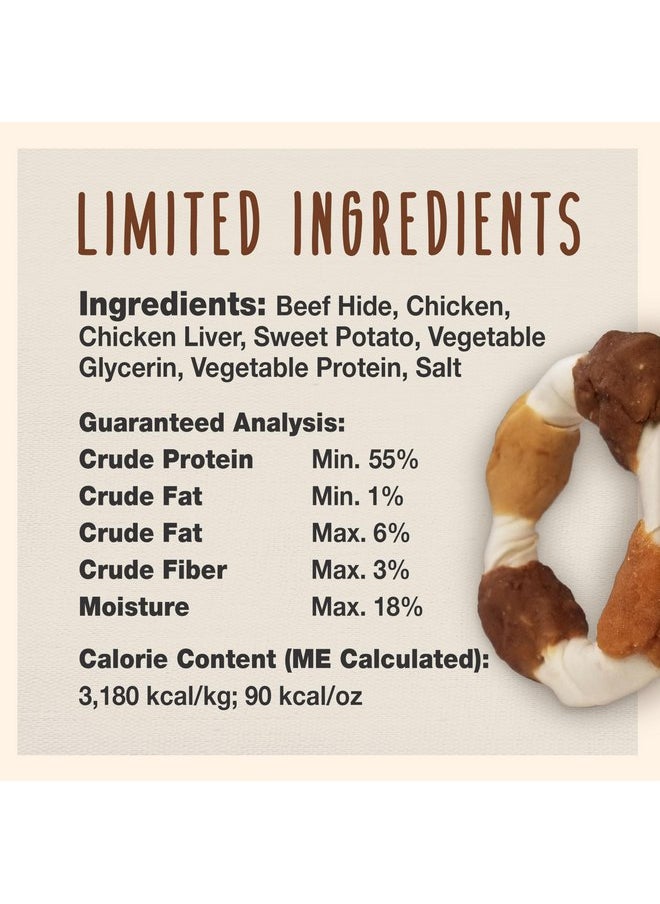 Cadet Cadet Gourmet Triple-Flavored Ring - Beef Hide Kabob Dog Treats - Healthy & Natural Chicken, Liver, & Sweet Potato Dog Treats for Dogs Over 30 lbs. (2 Count)  - Image 3