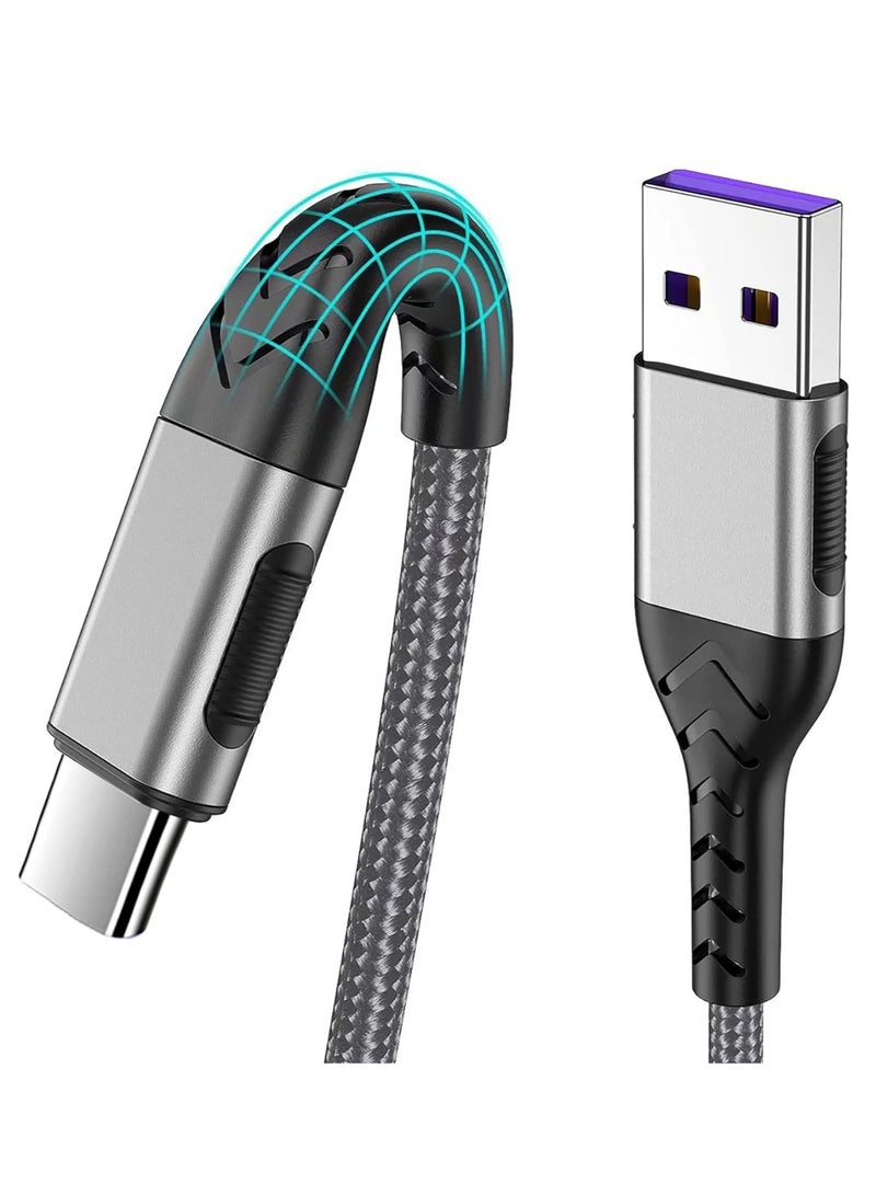 General USB C Cable, Upgarded 2Pack 10ft Fast USB Type C Charging Cable for Android/Phone/Pad/Laptop, Type C Charger Braided USB Cable Compatible withi Phone 15/Pro/Plus/Max/Sam.Sung-Silver  - Image 1