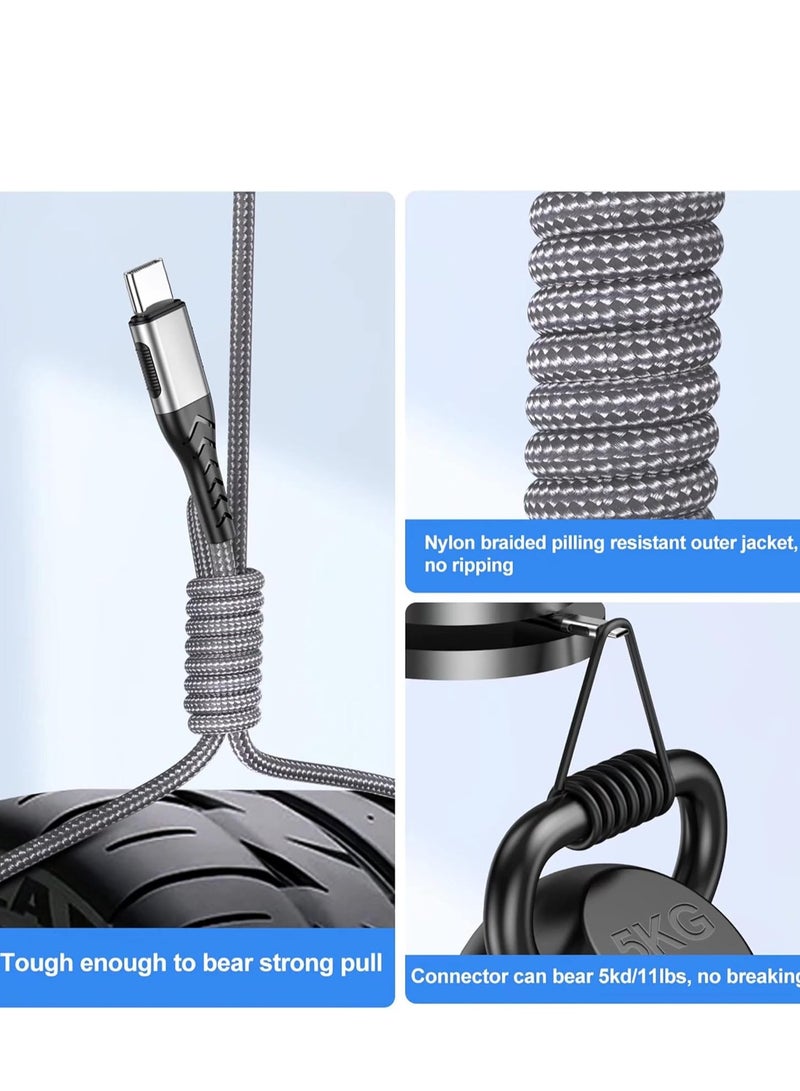 General USB C Cable, Upgarded 2Pack 10ft Fast USB Type C Charging Cable for Android/Phone/Pad/Laptop, Type C Charger Braided USB Cable Compatible withi Phone 15/Pro/Plus/Max/Sam.Sung-Silver  - Image 4