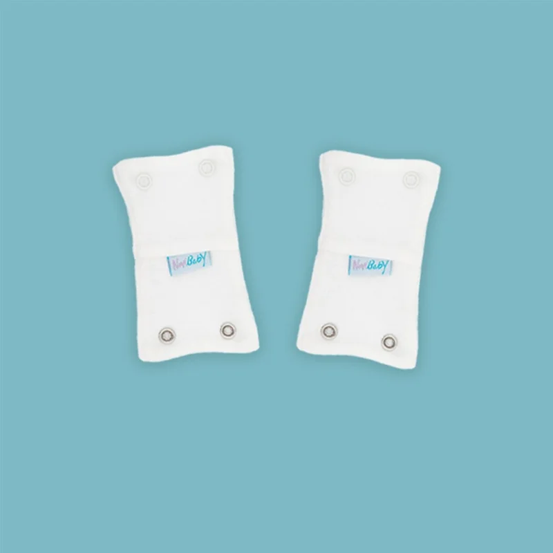 Novibaby 2-Pack Baby Bodysuit Extension Device (9.5 Mm) Snap Ecru 100% Cotton 12CM