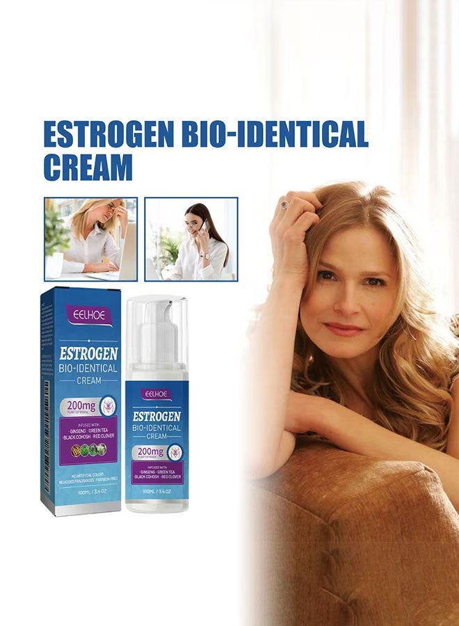 إيلهو كريم الإستروجين الحيوي المتطابق - علاج طبيعي لانقطاع الطمث مع البرسيم الأحمر، والكوهوش الأسود، وغيرها. استعادة التوازن الهرموني، وتحسين صحة البشرة، ومكافحة التوتر والقلق بأمان وفعالية. - Image 3