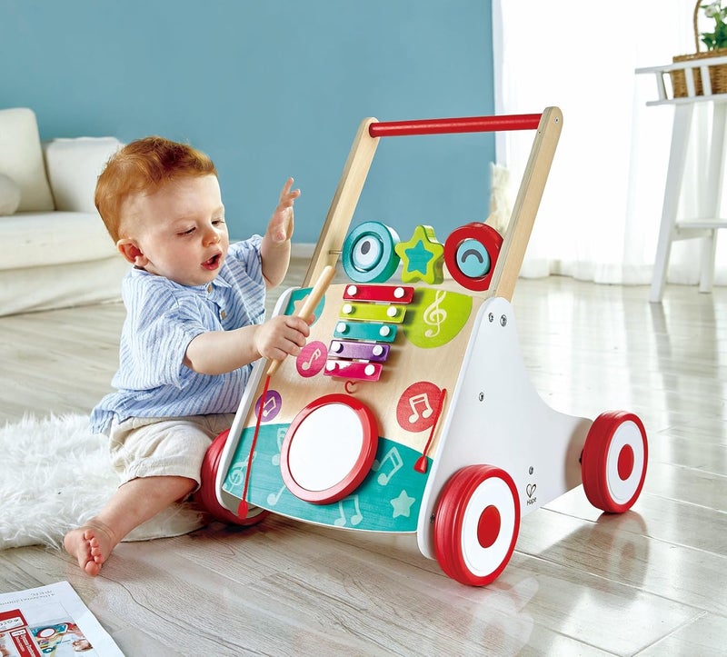Hape My First Musical Walker – Wooden Baby Push Walker with Adjustable Speed, Music Box & Built-in Xylophone - Image 2