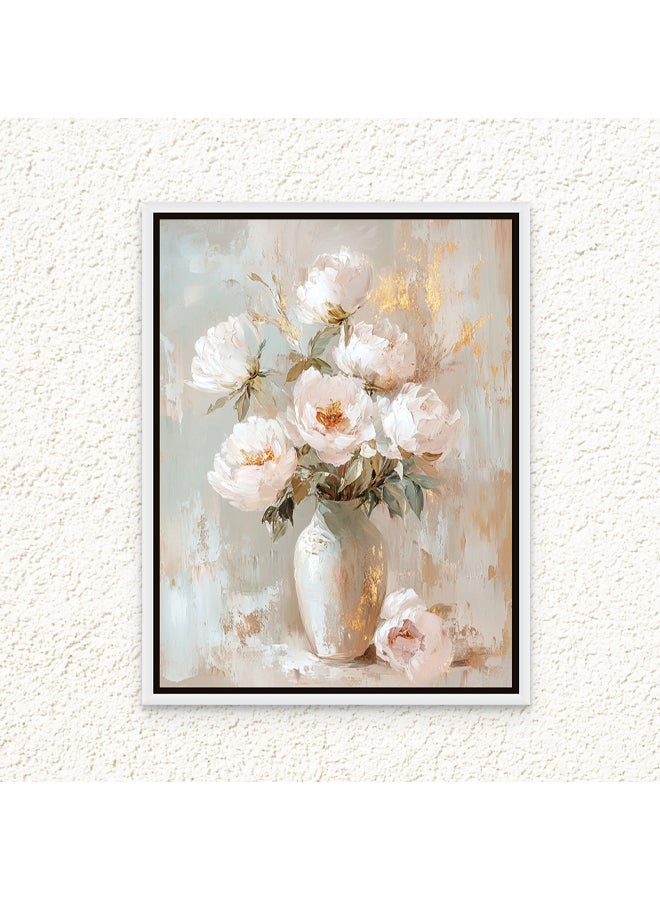 Art Decor Framed Canvas Wall Art of Flower Vase Botanical Flower Pot Modern Floral Art Print Portrait Wall Décor for Living Room Bedroom Office Studio Home Décor and Gifting - Image 1