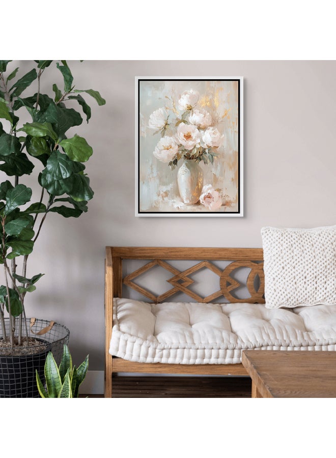 Art Decor Framed Canvas Wall Art of Flower Vase Botanical Flower Pot Modern Floral Art Print Portrait Wall Décor for Living Room Bedroom Office Studio Home Décor and Gifting - Image 3