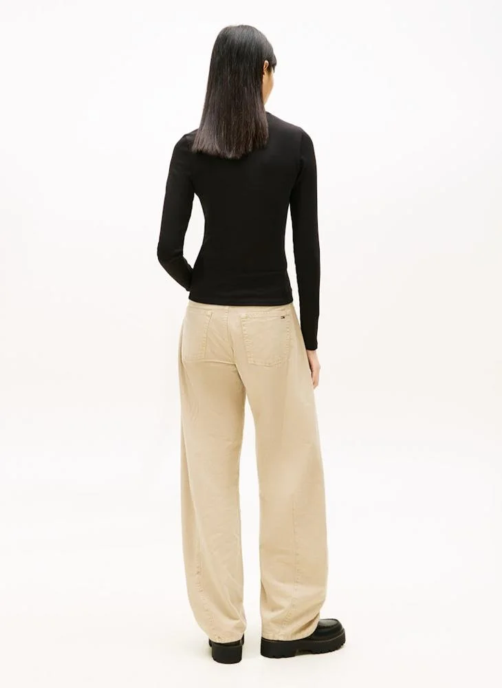 تومي جينز تيشيرت بياقة دائرية مزين بشعار العلامة التجارية