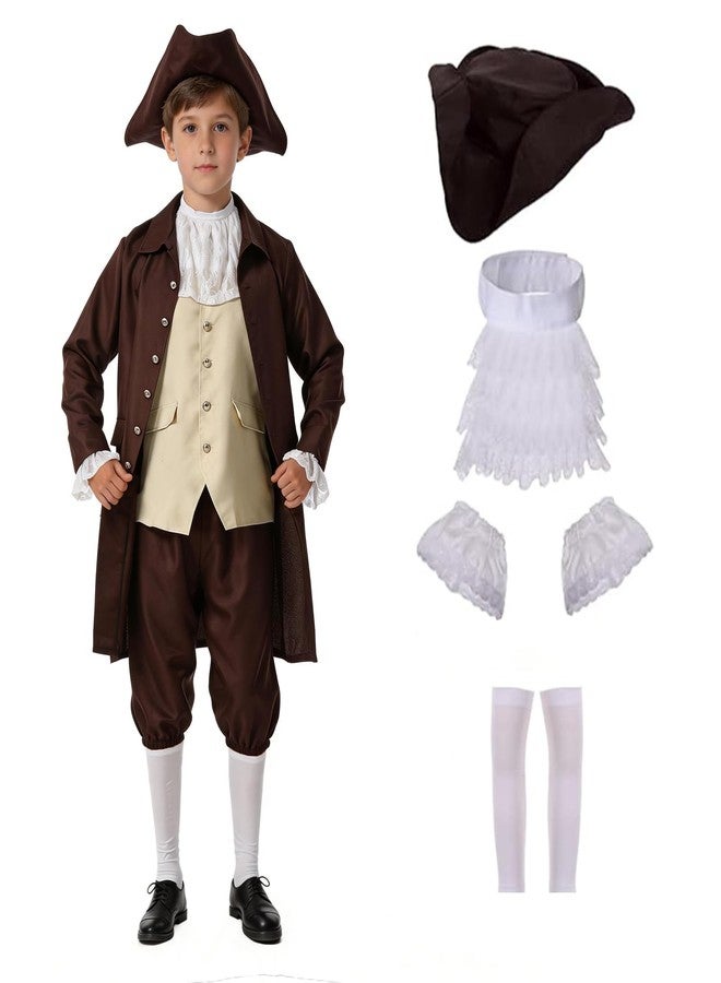 OEBLD Benjamin Franklin Costume Kid Colonial Children Colonial Deluxe Wax Museum Project Thomas Jefferson Alexander Hamilton Founding Father - Image 1