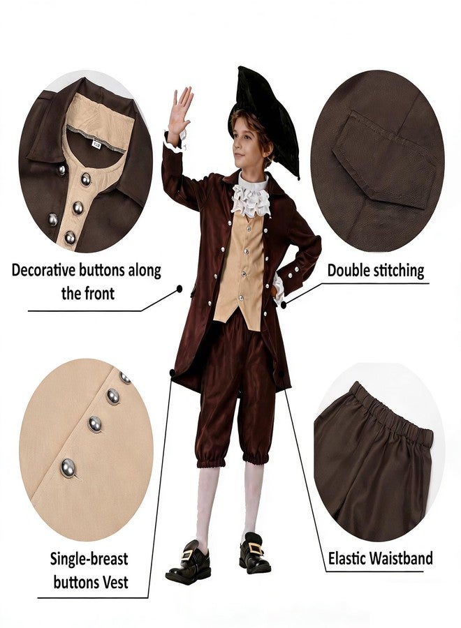 OEBLD Benjamin Franklin Costume Kid Colonial Children Colonial Deluxe Wax Museum Project Thomas Jefferson Alexander Hamilton Founding Father - Image 3
