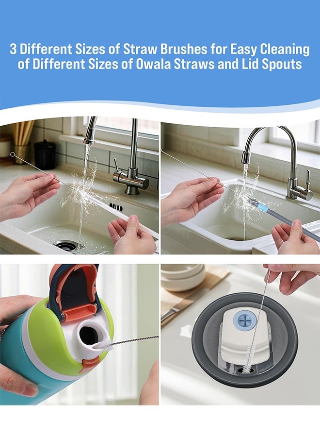 Stanley Pack of 5 Multi Functional Bottle Cleaner Flexible Brush Kit With Textured Grip Handles - Image 5