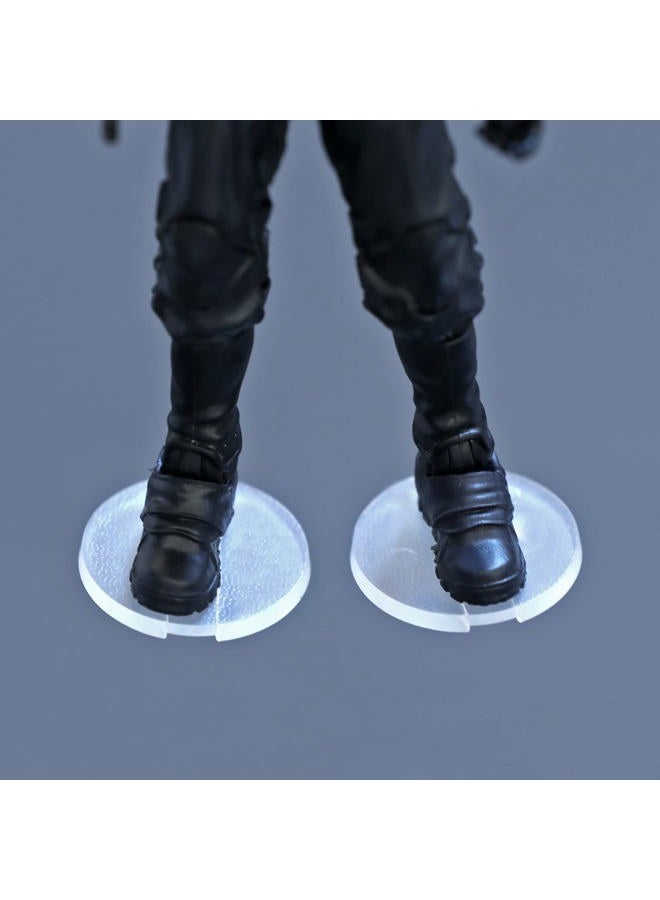 FIGURESLAB 56PCS Action Figure Support Stand Bases 6inch, Clear Figure Toy Display Holder Accessories, Compatible with Mavel Legends Series/GiJeo Classified Series/D C/Mo tu 1/12 Figures, Round - Image 1