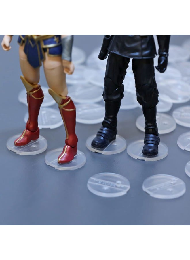 FIGURESLAB 56PCS Action Figure Support Stand Bases 6inch, Clear Figure Toy Display Holder Accessories, Compatible with Mavel Legends Series/GiJeo Classified Series/D C/Mo tu 1/12 Figures, Round - Image 5