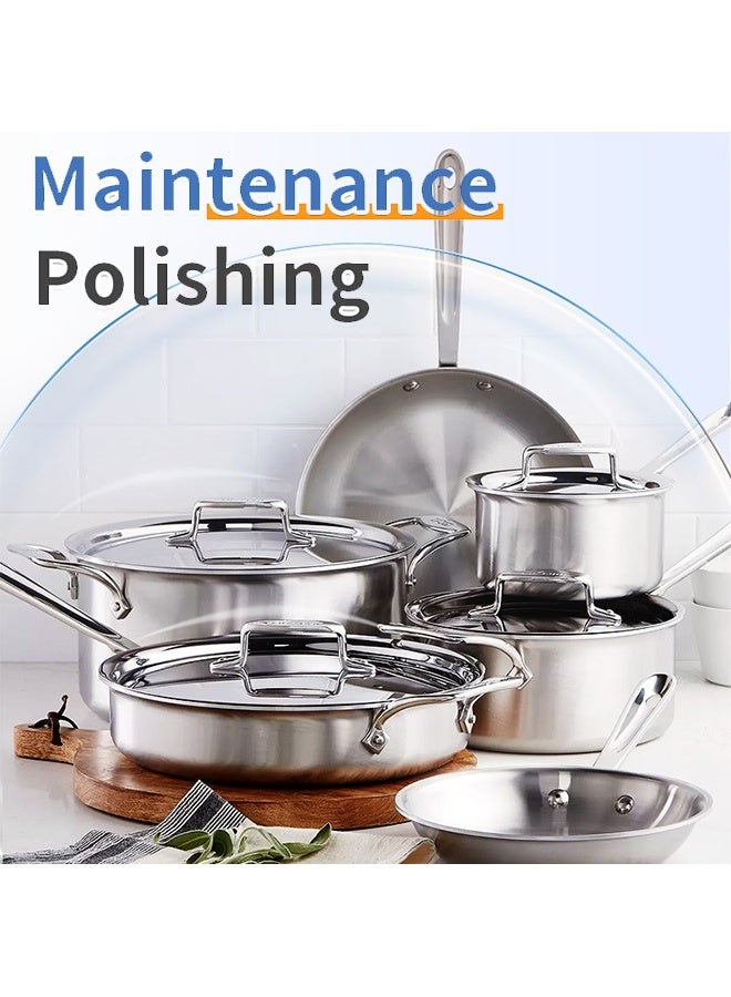 ويليام وير شمع منظف من الفولاذ المقاوم للصدأ 3 في 1 ، طحن تلميع متعدد الوظائف وكريم نظيف ، إزالة بقع الصدأ حرق الترسبات الكلسية لأحواض المطبخ صنابير أدوات الطهي 、 أسطح المواقد 、 الثلاجات والأجهزة المنزلية 100 جرام - Image 5