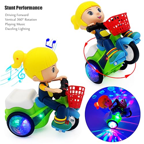 Tipmant Baby Toddler Electric Tricycle Toy Cartoon Motorcycle Vehicle Stunt Performance Music Luminous Lights Kids Birthday Gifts Girl - Image 5