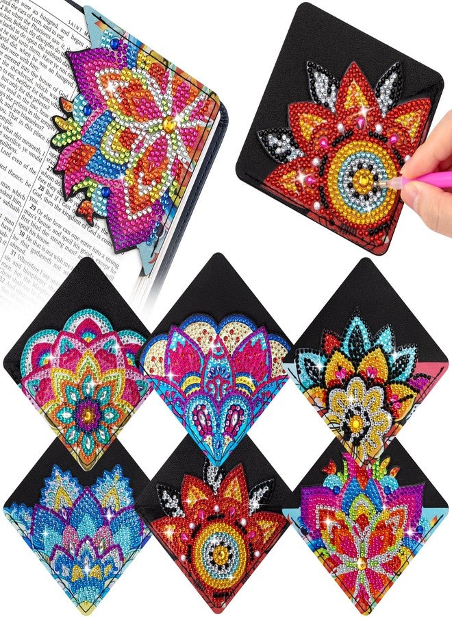 ALKALO 6 PCS Diamond Art Bookmarks, Diamond Painting Bookmarks for Book Lovers DIY Bookmark Corner Bookmark Adults Crafts Art Kits for Adults Kids Home Office - Image 1