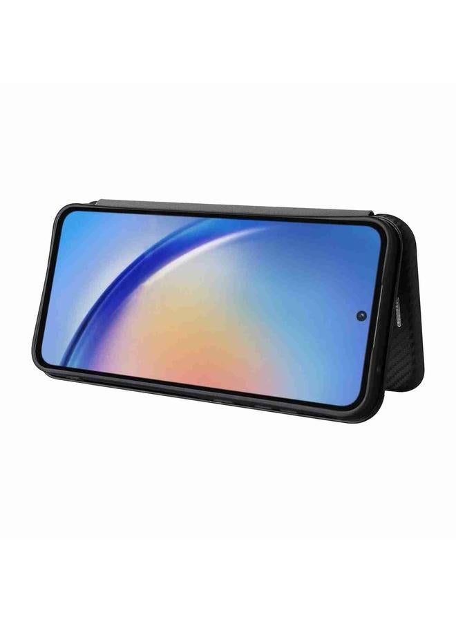 S-TOP Case For Samsung Galaxy A35 5G Carbon Fiber Texture Flip Leather Phone Case - Image 5