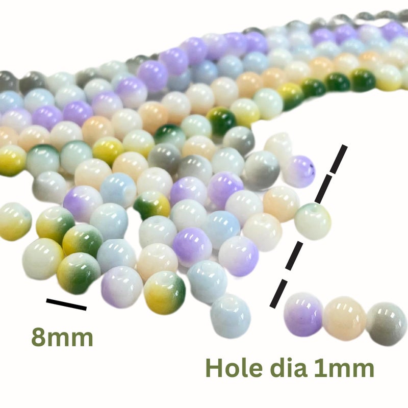 Linpeng 8mm Glass Beads Round Bulk, DIY Jewelry Supplies, Gift for Beader, Assorted, Multicolor - Image 4