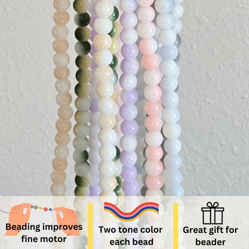 Linpeng 8mm Glass Beads Round Bulk, DIY Jewelry Supplies, Gift for Beader, Assorted, Multicolor - Image 3